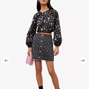 Maje Jasmina jacquard mini skirt